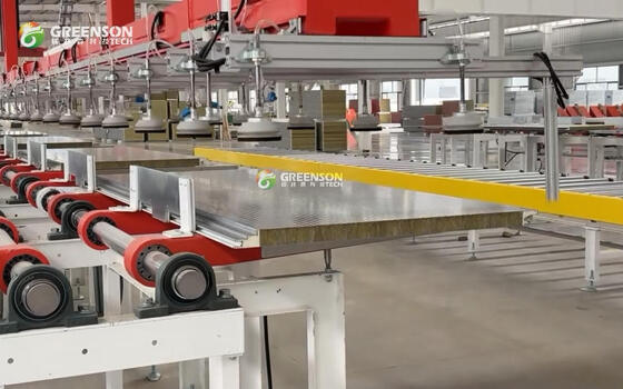 Facile à utiliser ligne de production de panneaux en mousse de polyuréthane de laine de roche à haute efficacité avec système de contrôle numérique PLC